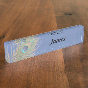 Personalized Choose Colour Close Up Peacock Nameplate
