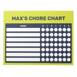 Personalized Chore Chart Notepad