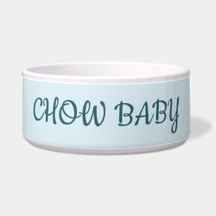Personalized CHOW BABY blue Pet Bowl