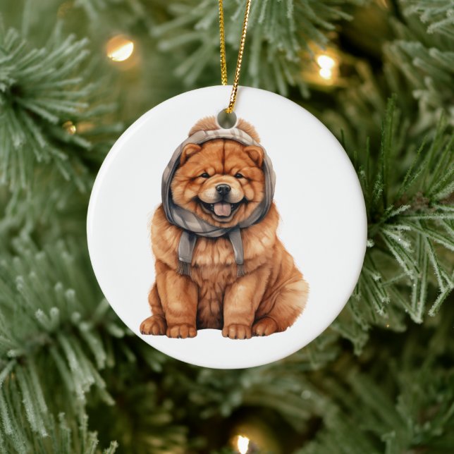 Personalized Chow Chow Dog Ceramic Ornament (Tree)