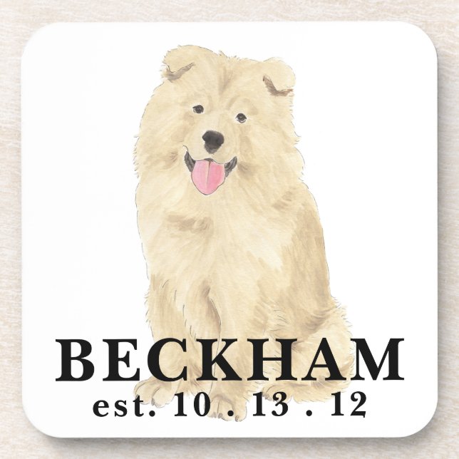 Personalized Chow Chow Dog  Coaster (Front)