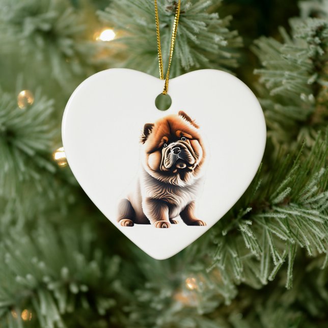 Personalized Chow Chow Puppy Ceramic Ornament (Tree)