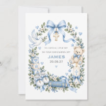 Personalized Christening Card for Boy | Baptism