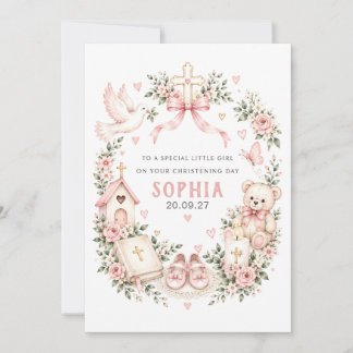 Personalized Christening Card for Girl | Baptism