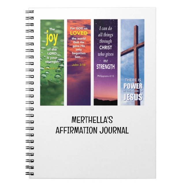 Personalized Christian BIBLE AFFIRMATION Journal (Front)