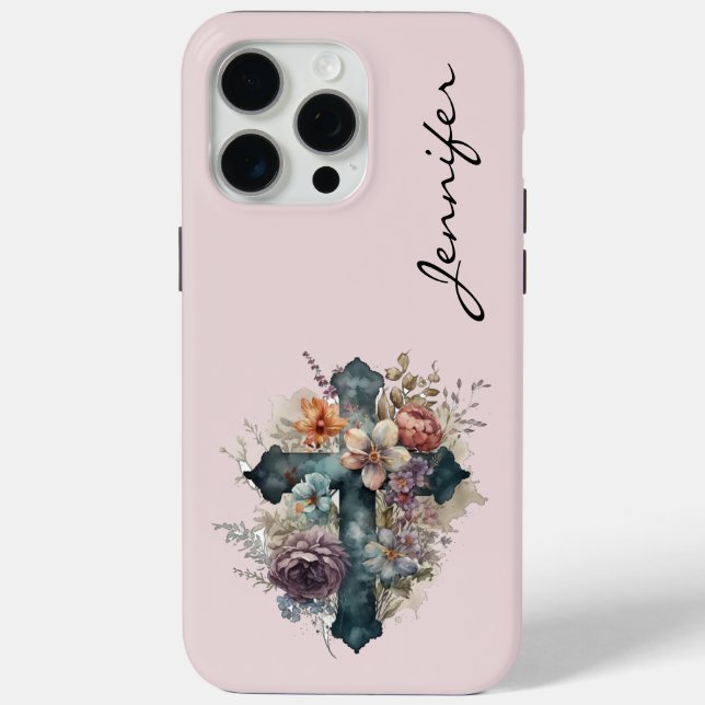 Personalized Christian Cross  iPhone Phone Case (Back)