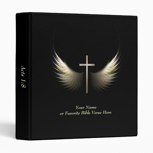 Personalized Christian Cross With Bible Verse Binder (Front/Spine)