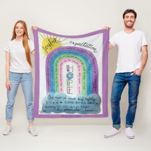 Personalized Christian Faith Inspirational Rainbow Fleece Blanket