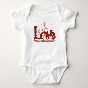 Personalized Christian Family Christmas Nativity Baby Bodysuit