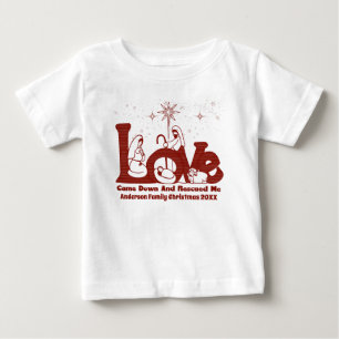 Personalized Christian Family Christmas Nativity Baby T-Shirt