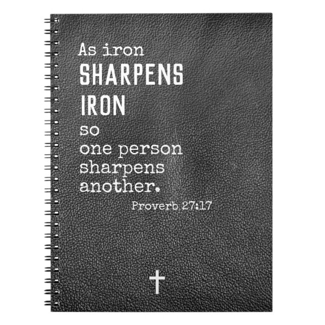 Personalized Christian Gifts for Men-Black Leather Notebook (Front)