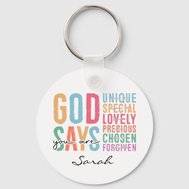 Personalized Christian Keychain | Bible Verse  (Front)