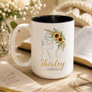 Personalized Christian My God, Your God Sunflower Two-Tone Coffee Mug