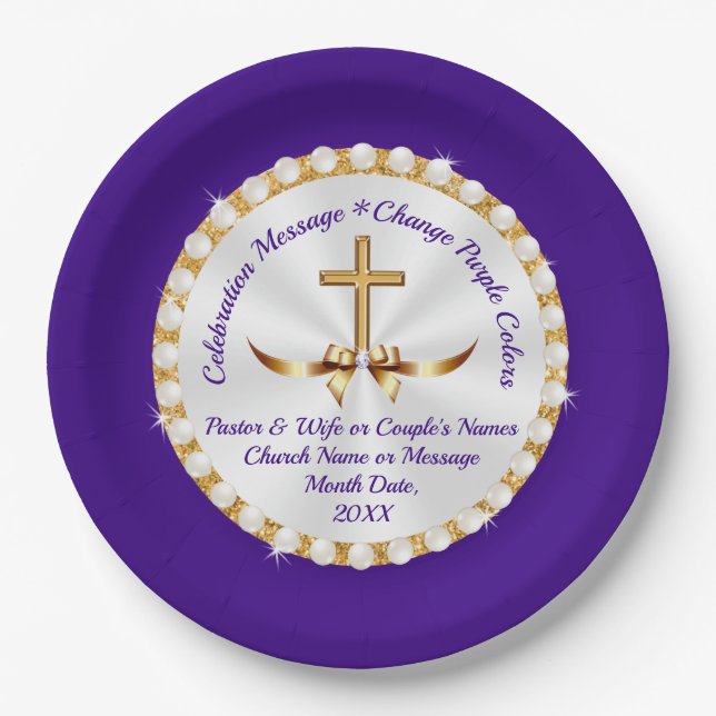 Personalized, Christian Paper Plates, ANY Occasion Plate (Front)