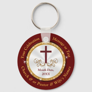 Personalized, Christian Party Favours, Burgundy  Keychain