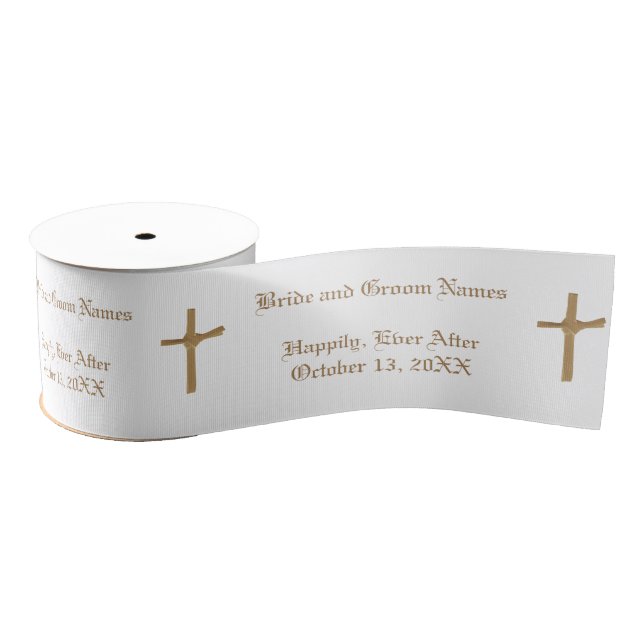 Personalized Christian Patterned Wedding Ribbon Grosgrain Ribbon (Spool)