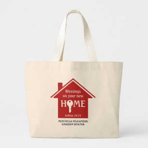 Personalized Christian REALTOR Real Estate Large Tote Bag