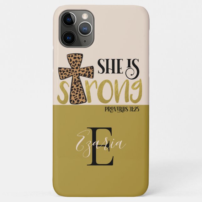 Personalized Christian She Is Strong Proverbs 31 Case-Mate iPhone Case (Back)