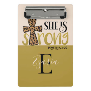 Personalized Christian She Is Strong Proverbs 31 Mini Clipboard