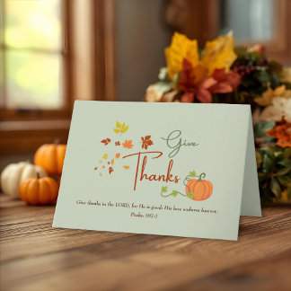 Personalized Christian Thanksgiving | Family Name  Holiday Card