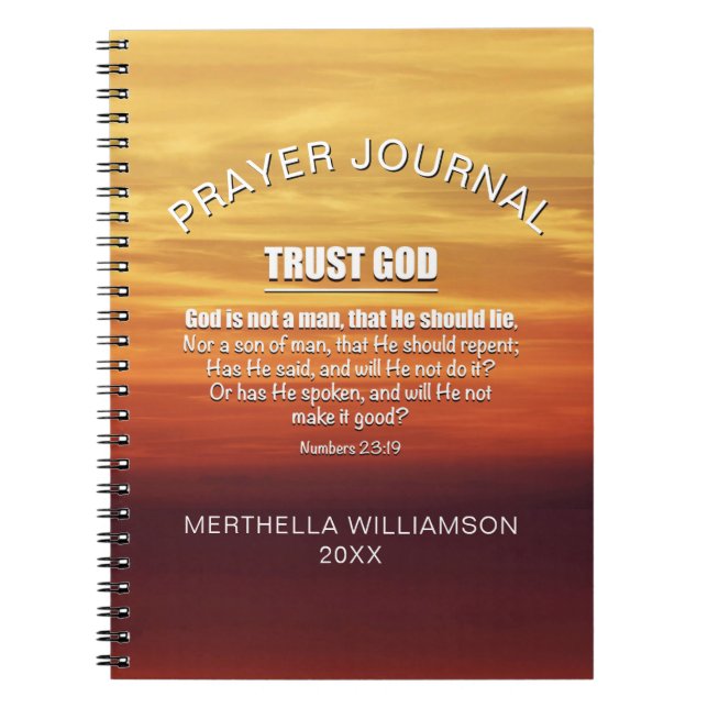 Personalized Christian TRUST GOD Prayer Journal (Front)