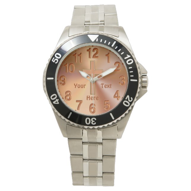 Personalized CHRISTIAN Watches for Men with CROSS (Front)