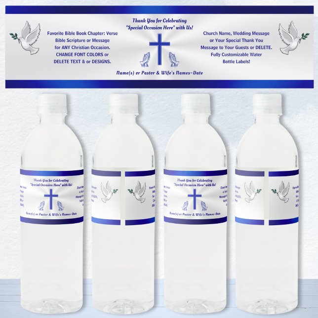 Personalized, Christian Water Bottle Stickers, Label (Christian water bottle stickers, personalized. Church water bottle labels. Church party supplies.)