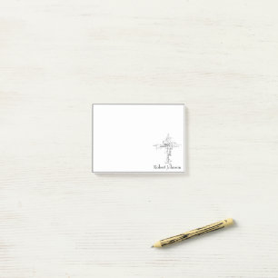 Personalized Christian words cross Post-it Notes