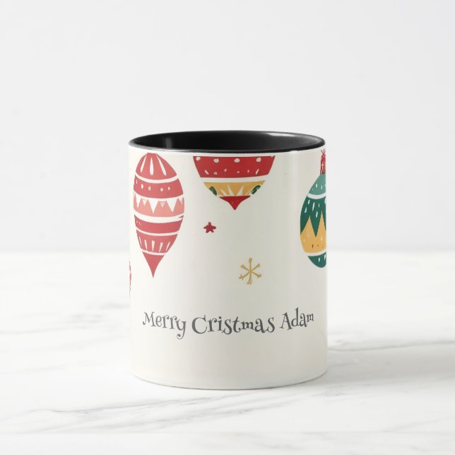 Personalized Christmas 11 oz Mug - Customizab Gift (Center)