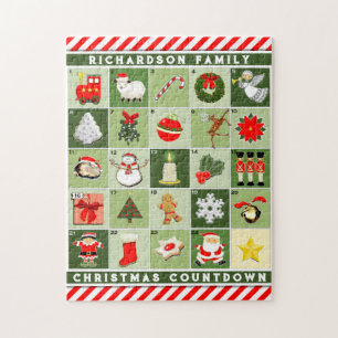 Personalized Christmas Advent Calendar Jigsaw Puzzle