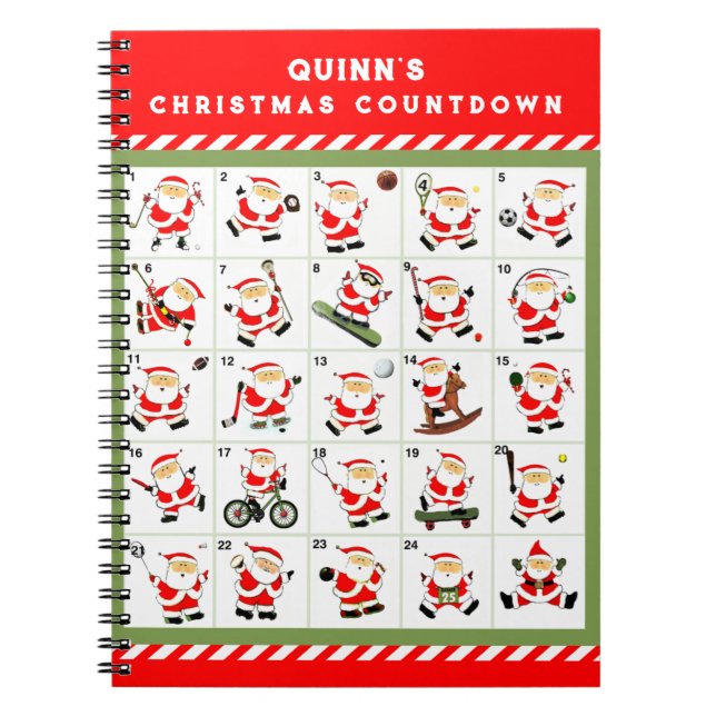 personalized Christmas Advent Calendar Notebook (Front)