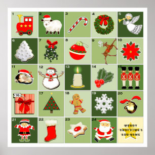 personalized Christmas Advent calendar Poster