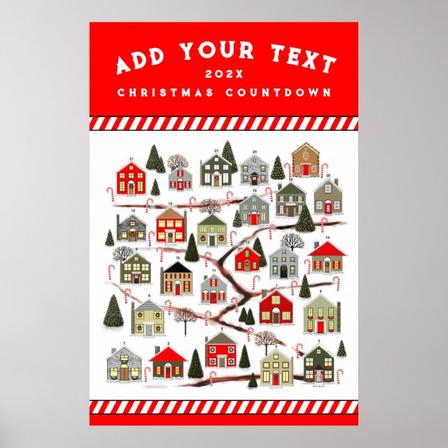 Personalized Christmas Advent Calendar Poster (Front)