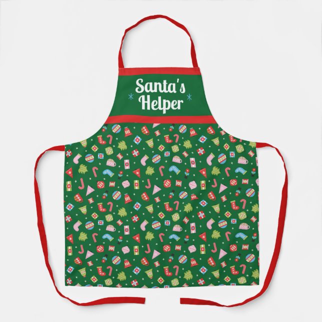 Personalized Christmas All-Over Print Apron (Front)