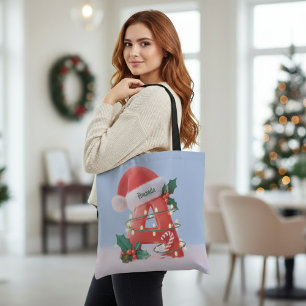 Personalized Christmas Alphabet 'A' Tote Bag