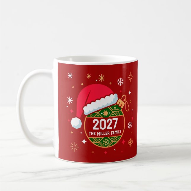 Personalized Christmas and 2027 New Year design Coffee Mug (Left)