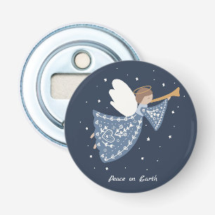 Personalized Christmas Angel Holiday Peace Earth Bottle Opener