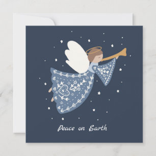 Personalized Christmas Angel Holiday Peace Earth Invitation
