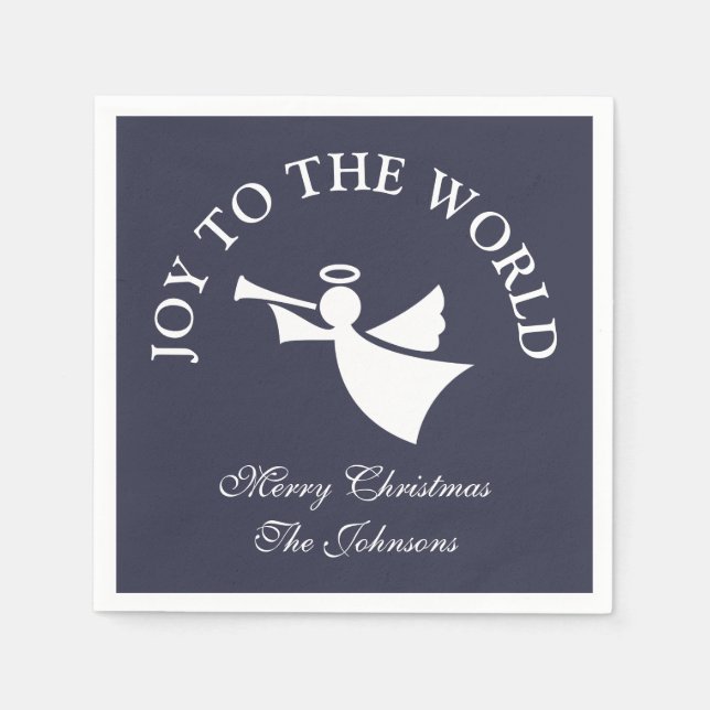 Personalized Christmas angel paper nakpins Napkin (Front)