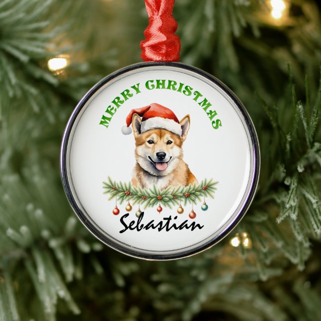 Personalized Christmas Aussie Animals Dingo Metal Ornament (Tree)