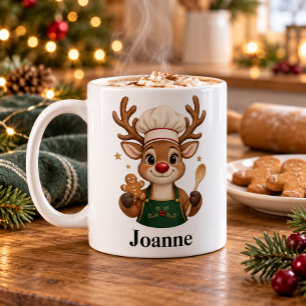 Personalized Christmas Baker Reindeer Mug
