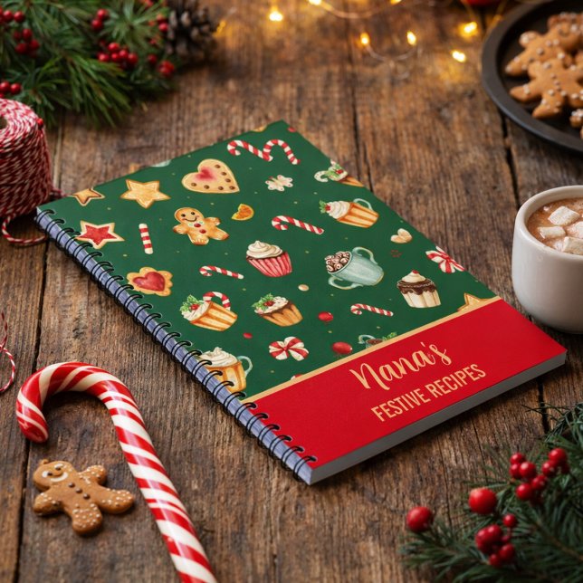 Personalized Christmas Baking Pattern Notebook (Creator Uploaded)