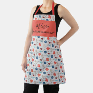 Personalized Christmas Baking Squad Pattern Apron