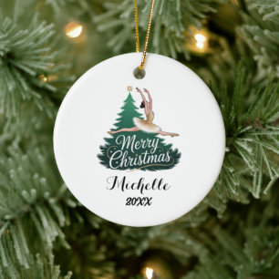 Personalized Christmas ballet Ballerina dancer    Ceramic Ornament