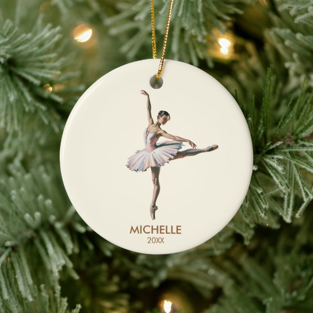  Personalized Christmas ballet Ballerina dancer    Ceramic Ornament (Tree)