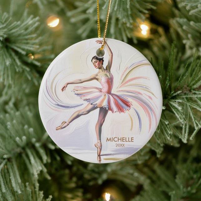  Personalized Christmas ballet Ballerina dancer    Ceramic Ornament (Tree)