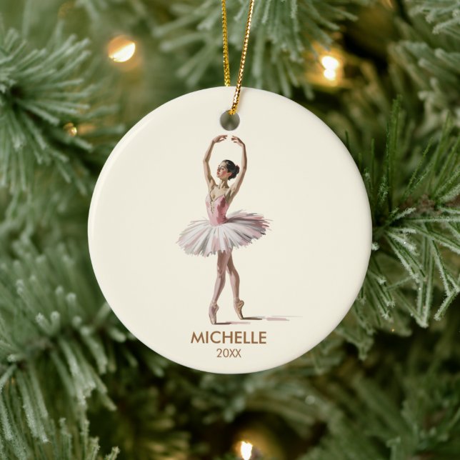  Personalized Christmas ballet Ballerina dancer    Ceramic Ornament (Tree)