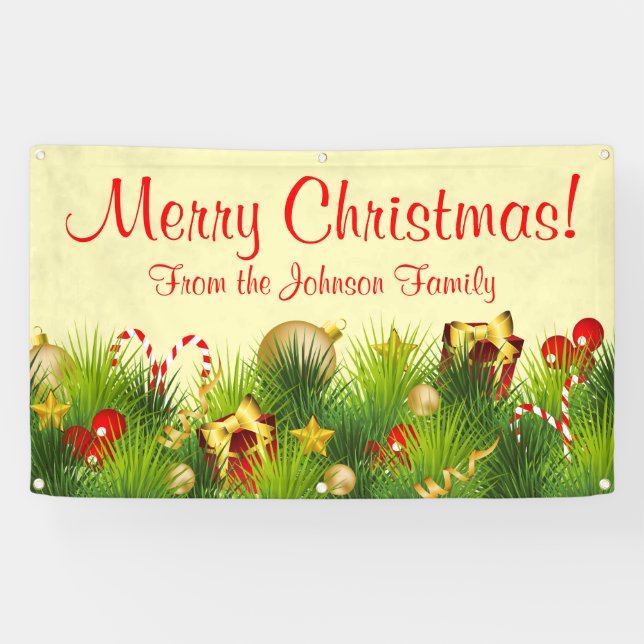 Personalized Christmas Banner Gifts Ornaments (Horizontal)