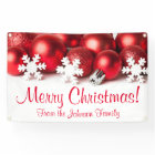 Personalized Christmas Banner Red Tree Ornaments