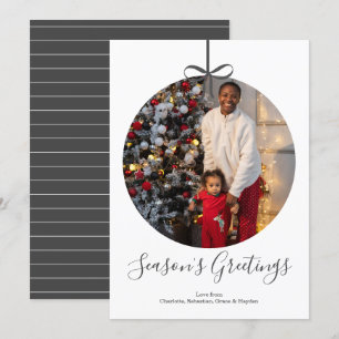 Personalized Christmas Bauble Photo Frame Holiday Card